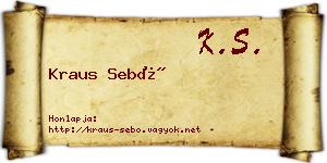 Kraus Sebő névjegykártya